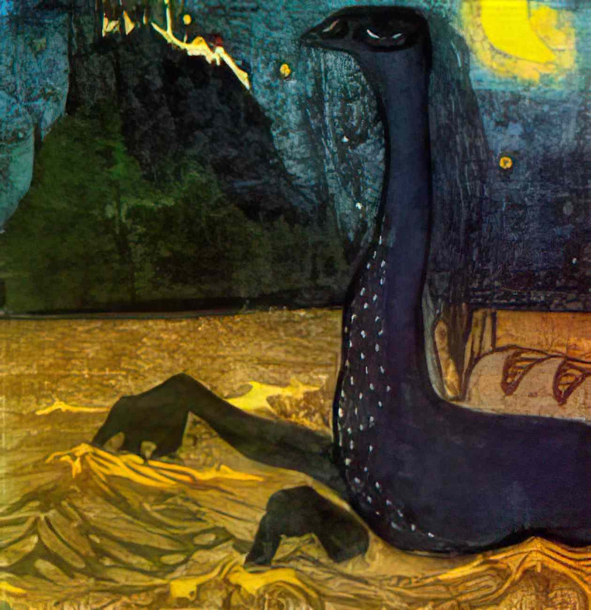 wassily kandinsky moonlight night 1907 Art A4 Photo Print
