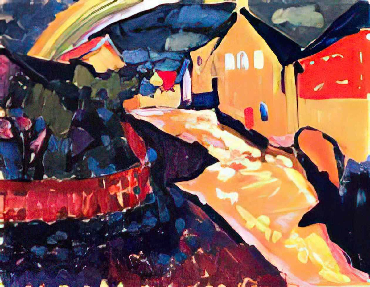 wassily kandinsky murnau with rainbow 1909 Art A4 Photo Print