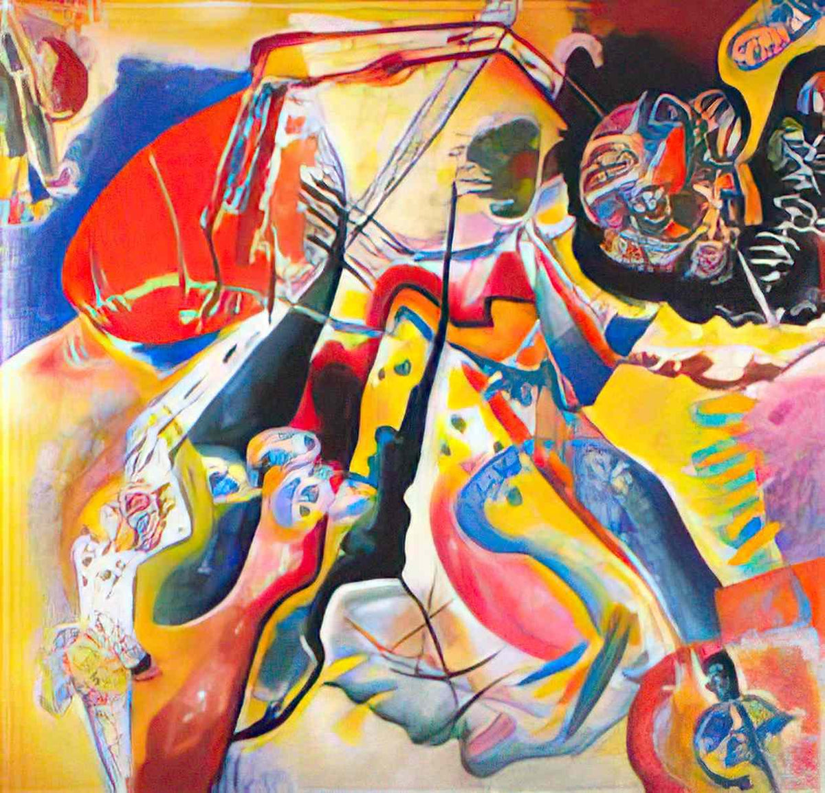 wassily kandinsky painting with red spot 1914 Art A4 Photo Print