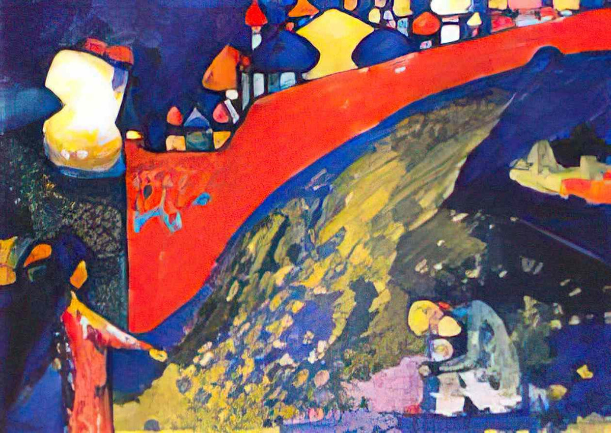 wassily kandinsky red wall destiny 1909 Art A4 Photo Print