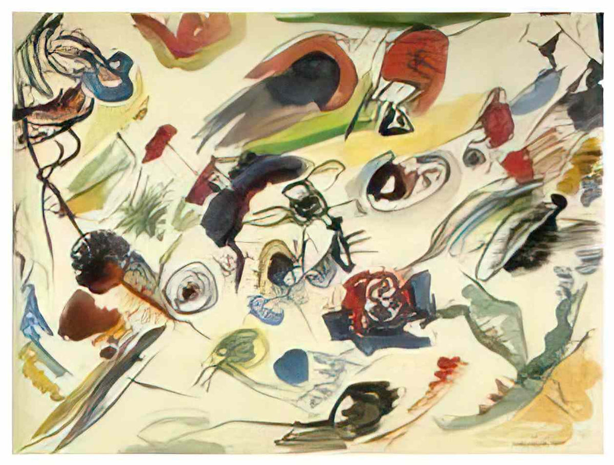 wassily kandinsky untitled first abstract watercolor 1910 Art A4 Photo Print