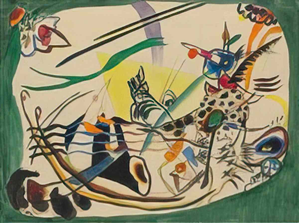 wassily kandinsky wassily kandinsky entwurf zu grüner rand study for Art A4 Photo Print