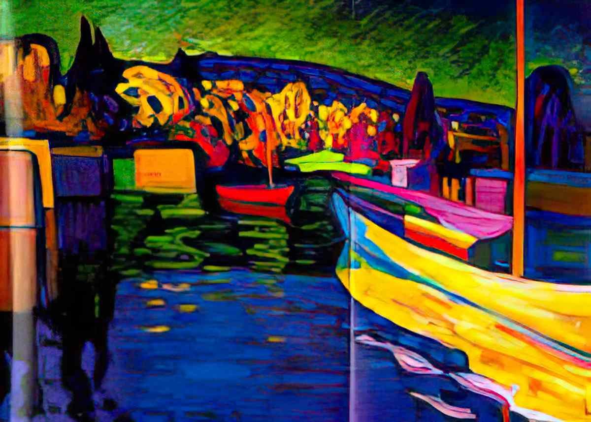 wassily kandinsky wassily kandinsky herbstlandschaft mit booten Art A4 Photo Print