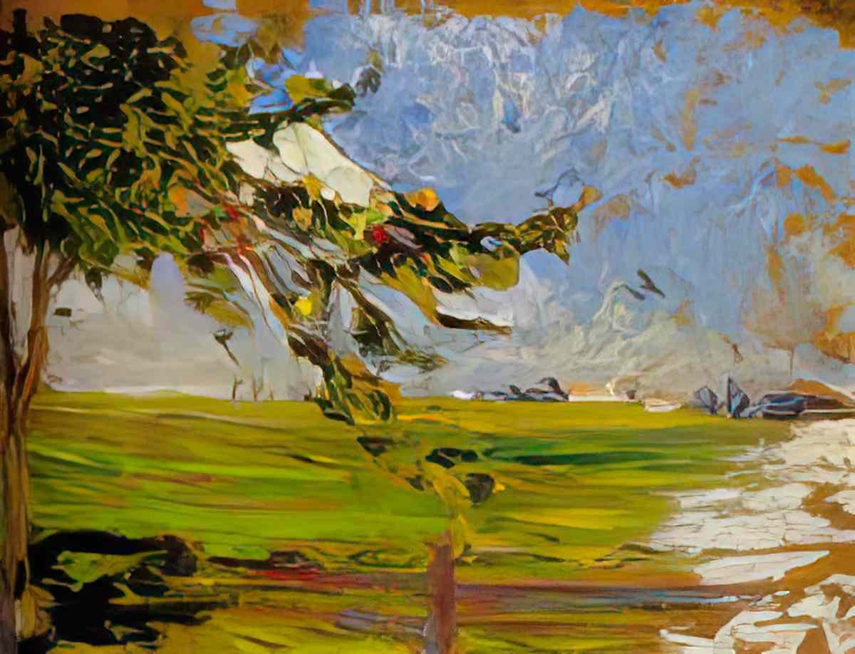 wassily kandinsky wassily kandinsky landschaft mit apfelbaum Art A4 Photo Print