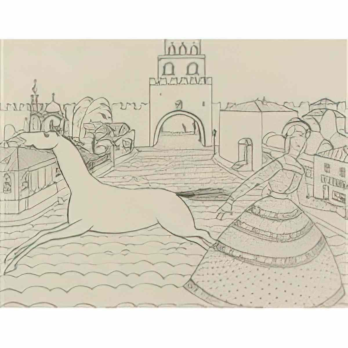 wassily kandinsky wassily kandinsky mit grüner dame drawing for with Art A4 Photo Print