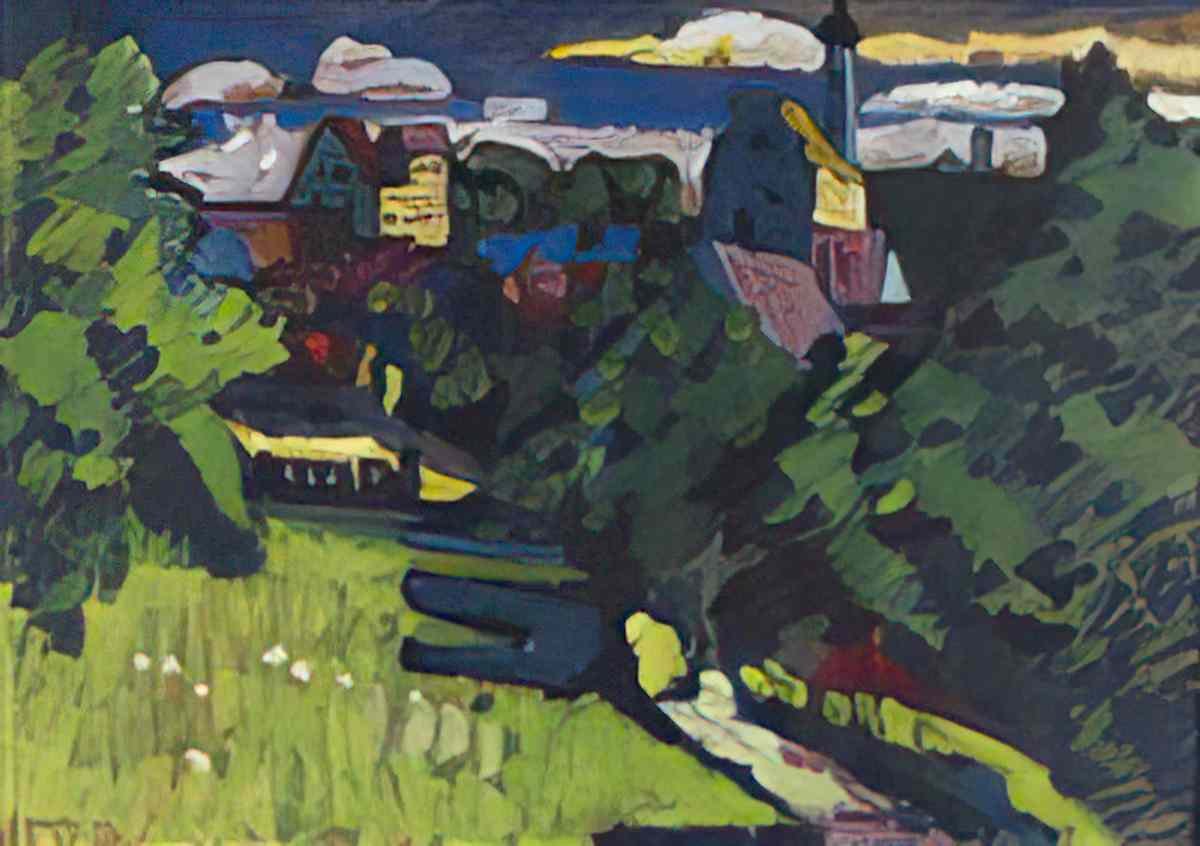 wassily kandinsky wassily kandinsky murnau ansicht mit burg kirche un Art A4 Photo Print