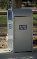 wastepaper bin outdoor 1980s 1990s A4 Photo Print