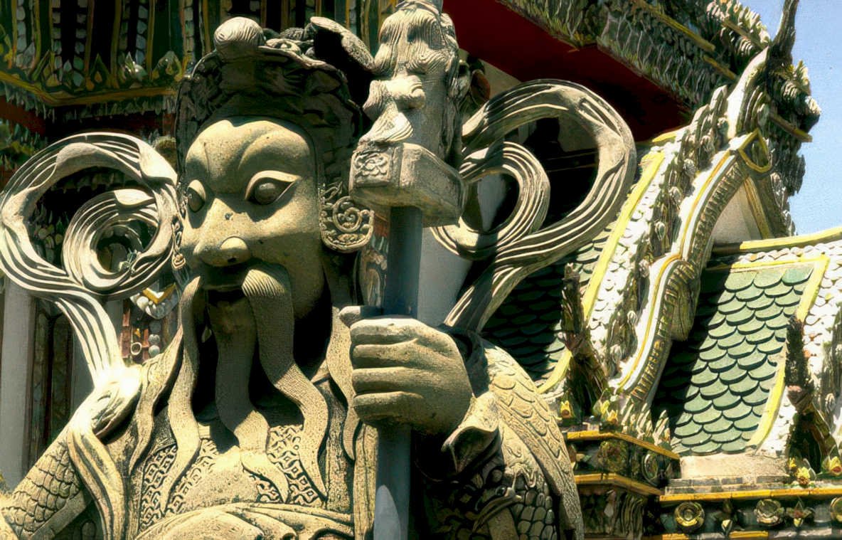 wat arun statue Vintage A4 Photo Print