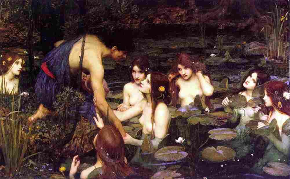 water a Hylas and the Nymphs Art A4 Photo Print