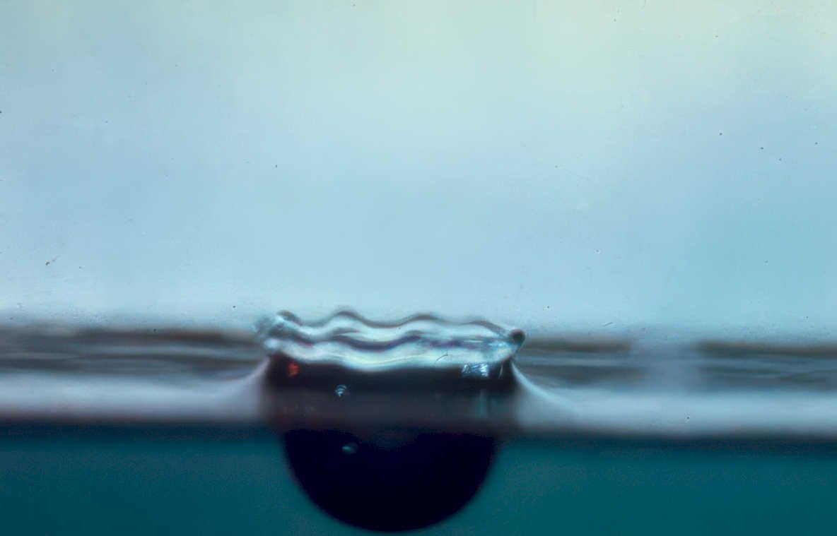 water droplet ripple Vintage A4 Photo Print