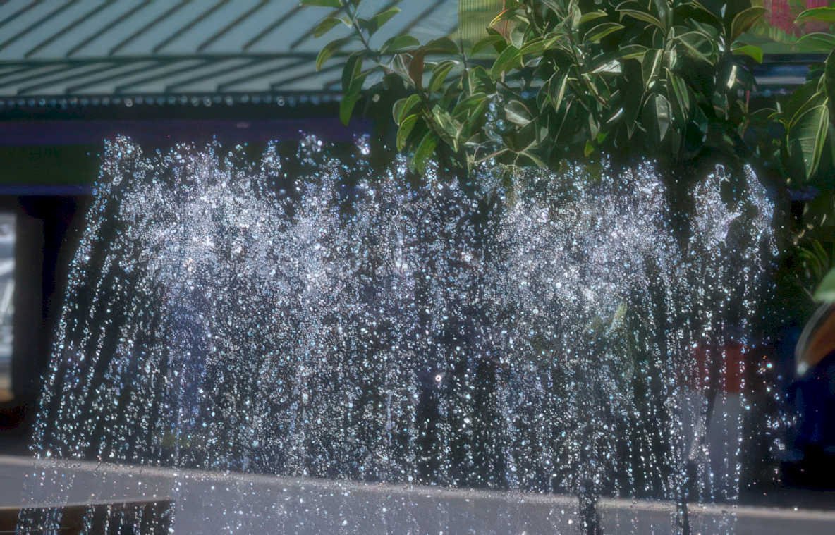 water fountain park Vintage A4 Photo Print