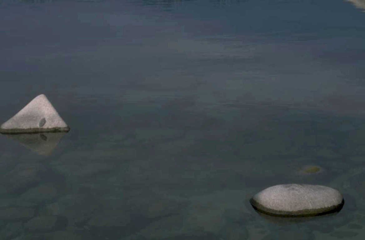 water rocks reflection 1980s 1990s A4 Photo Print