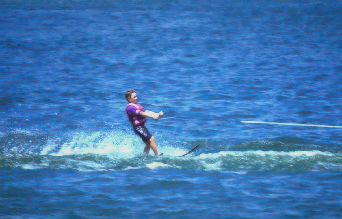 water skiing action 1 Vintage A4 Photo Print