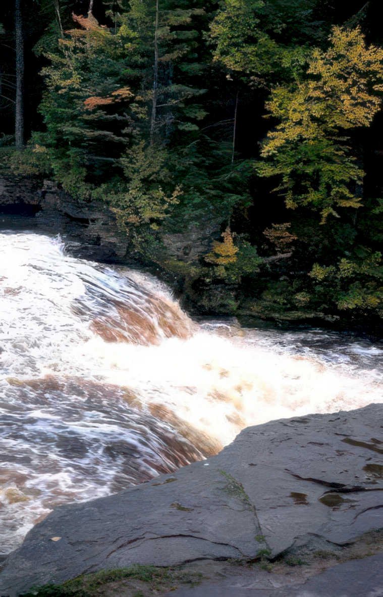 waterfall autumn splitrock Vintage A4 Photo Print