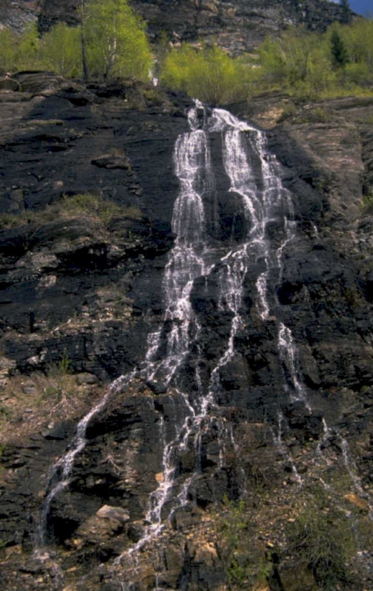 waterfall black rock 1980s 1990s A4 Photo Print