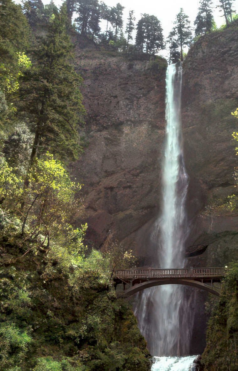 waterfall bridge falls Vintage A4 Photo Print