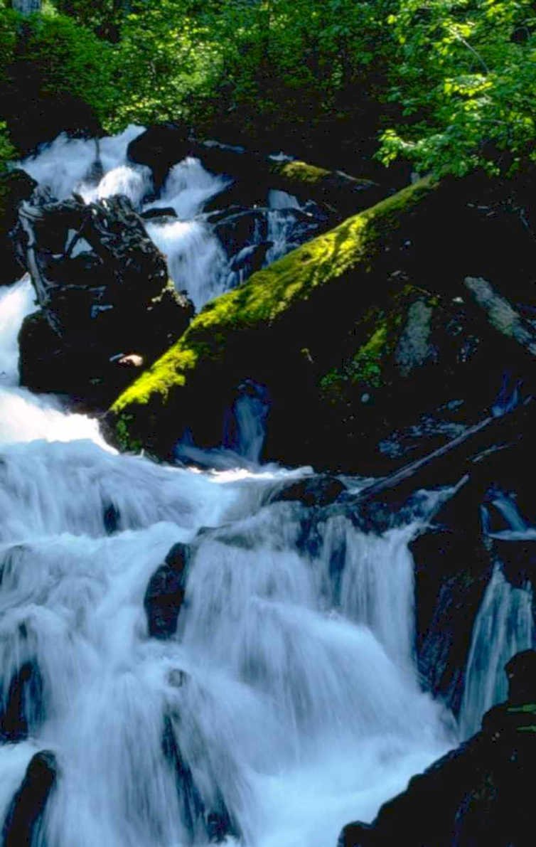waterfall cascade mountains 1980s 1990s A4 Photo Print