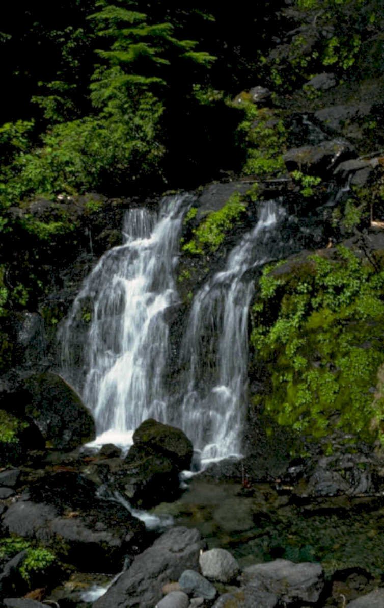 waterfall cascade rocks 3 1980s 1990s A4 Photo Print