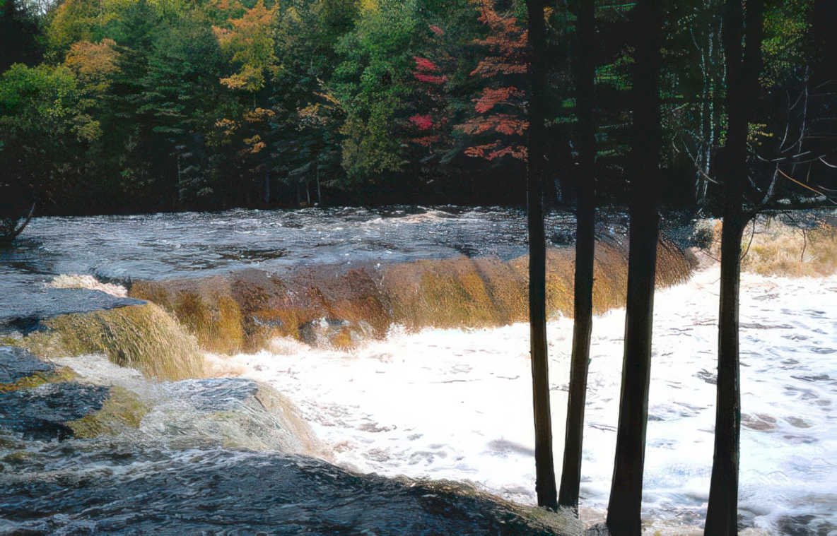 waterfall fall trees Vintage A4 Photo Print