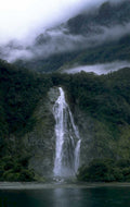 waterfall fiordland landscape 1980s 1990s A4 Photo Print