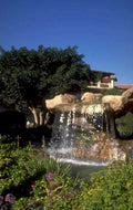 waterfall garden pond 1980s 1990s A4 Photo Print