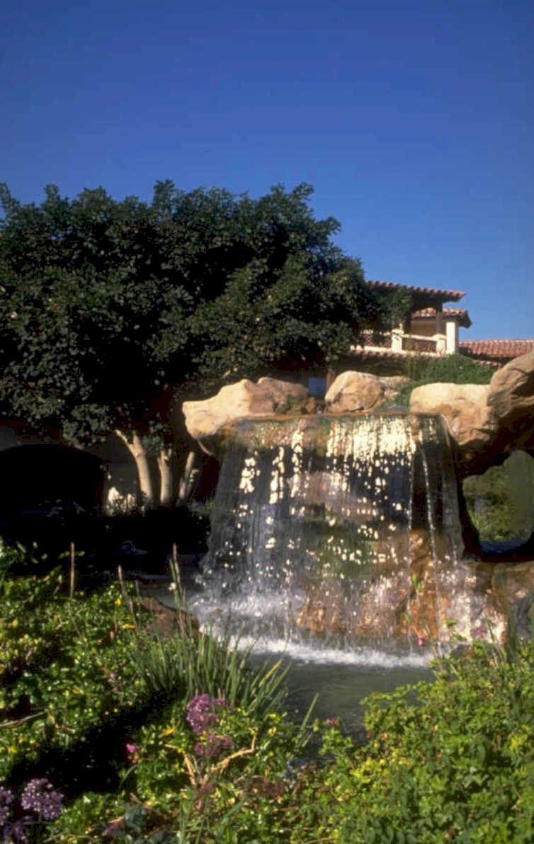 waterfall garden pond 1980s 1990s A4 Photo Print