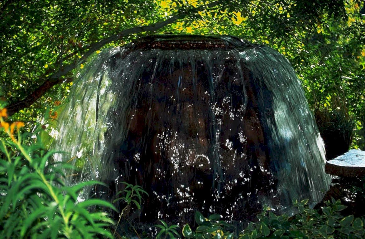 waterfall garden stone1980s 1990s A4 Photo Print