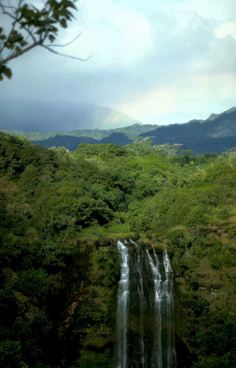 waterfall hawaii landscape 1 Vintage A4 Photo Print