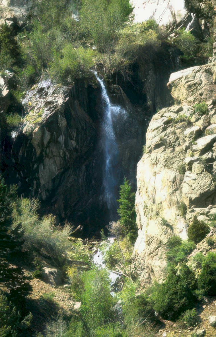 waterfall high sierra Vintage A4 Photo Print