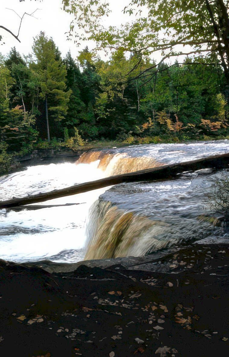 waterfall minnehaha autumn Vintage A4 Photo Print
