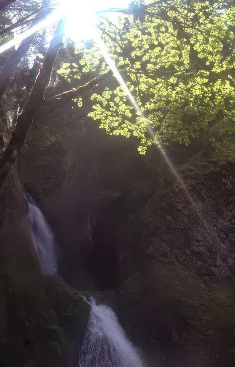 waterfall multnomah falls 2 Vintage A4 Photo Print