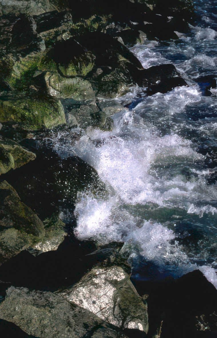 waterfall stream boulder Vintage A4 Photo Print