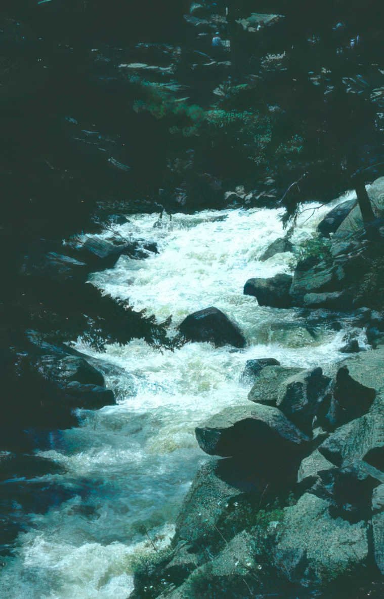 waterfall stream rocks Vintage A4 Photo Print