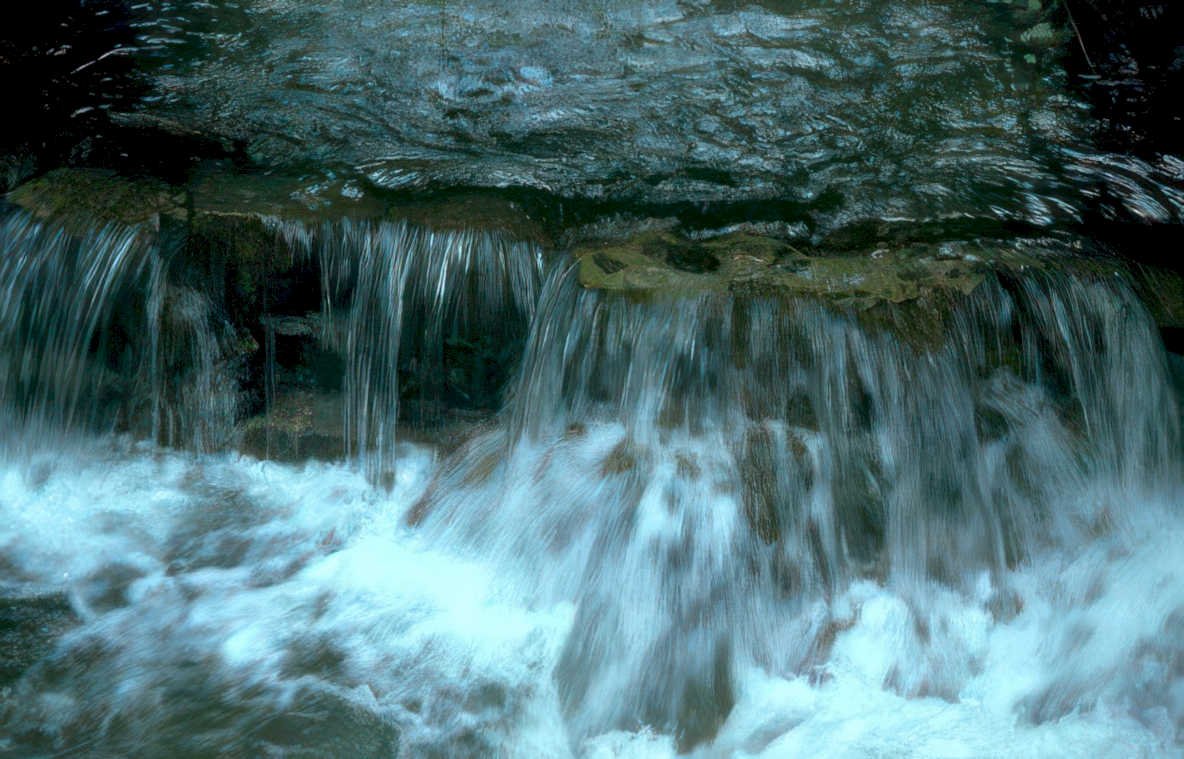 waterfall streams rocks Vintage A4 Photo Print