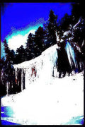 waterfall yosemite falls Vintage A4 Photo Print