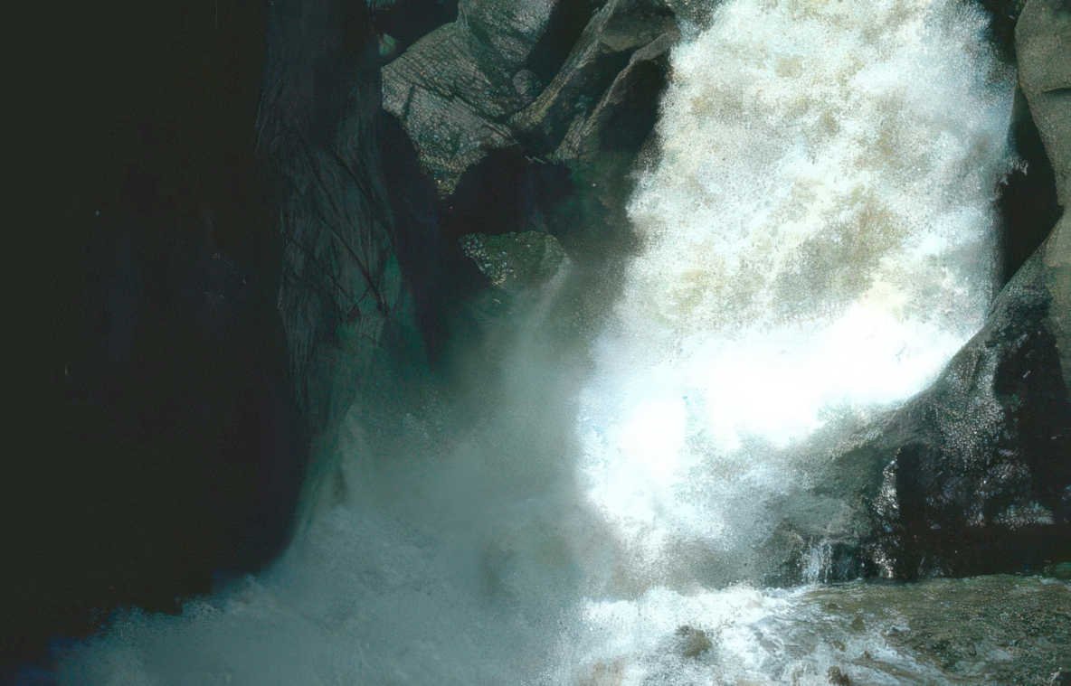 waterfall yosemite rocks Vintage A4 Photo Print