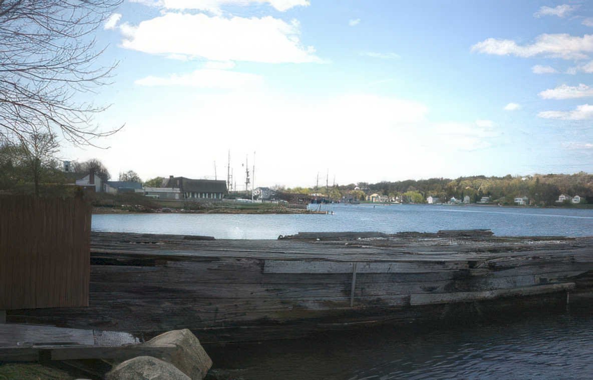 waterfront boat landscape Vintage A4 Photo Print