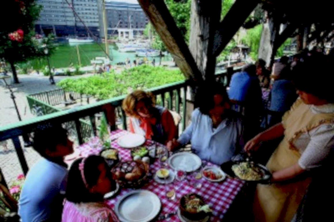 waterfront dining table1980s 1990s A4 Photo Print