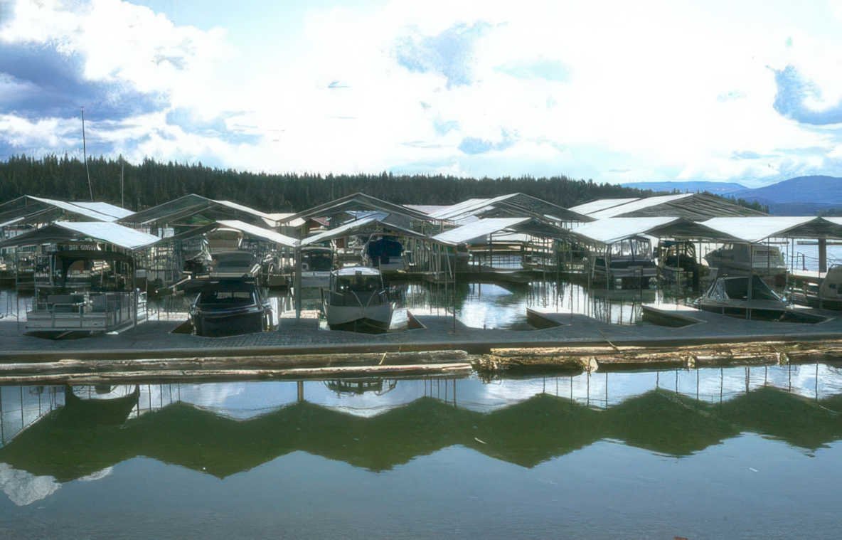waterfront dock boats Vintage A4 Photo Print