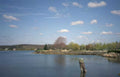 waterfront lake island Vintage A4 Photo Print