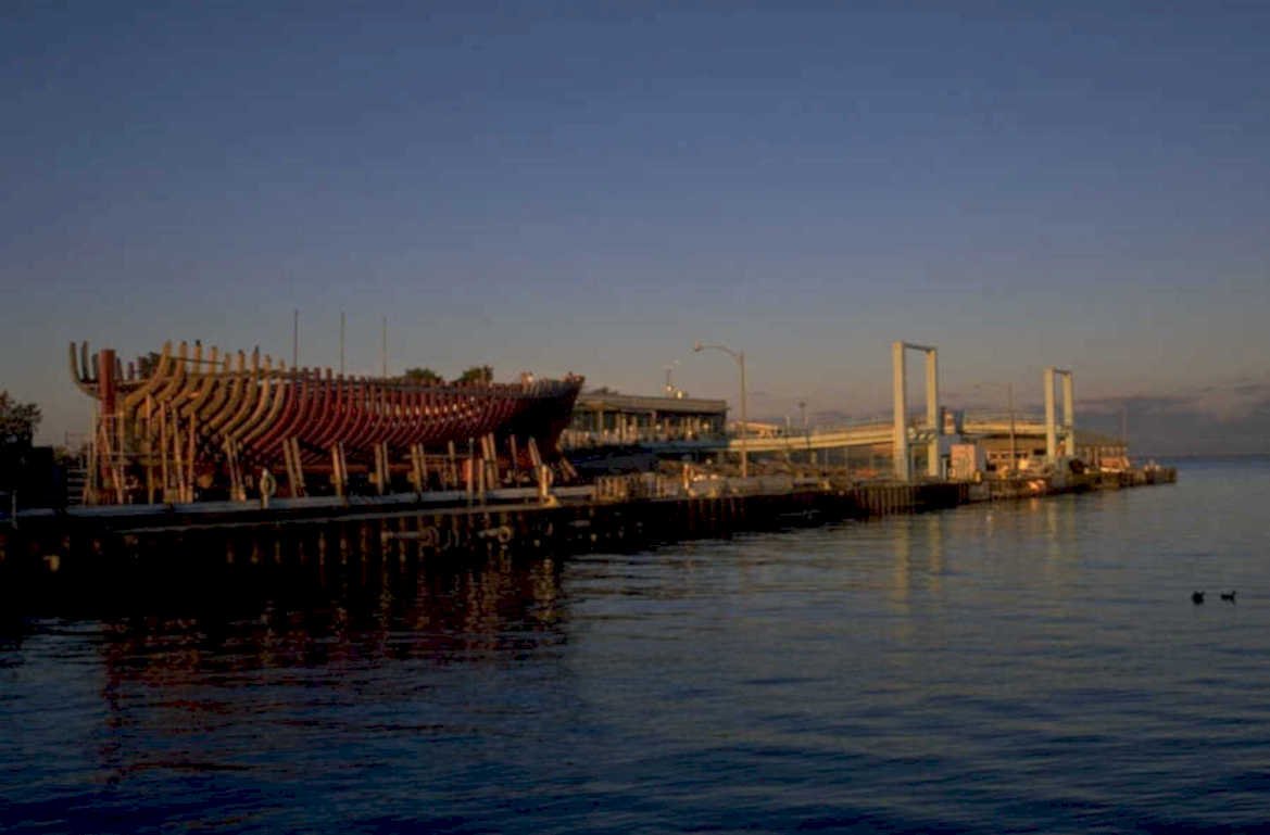 waterfront pier sunset 1980s 1990s A4 Photo Print