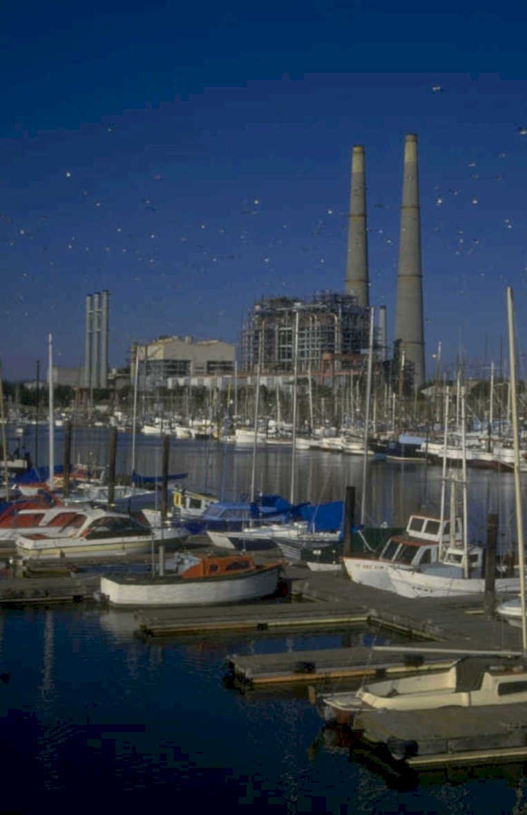 waterfront power plants 1980s 1990s A4 Photo Print