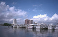 waterfront yachts skyline Vintage A4 Photo Print