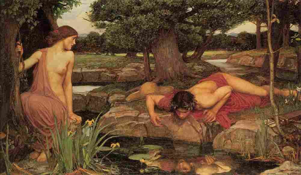 waterhouse Narcissus Art A4 Photo Print