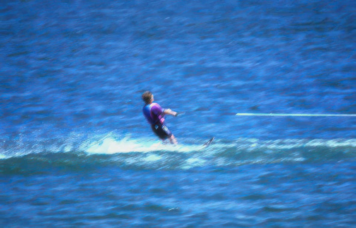 waterski purple ski Vintage A4 Photo Print