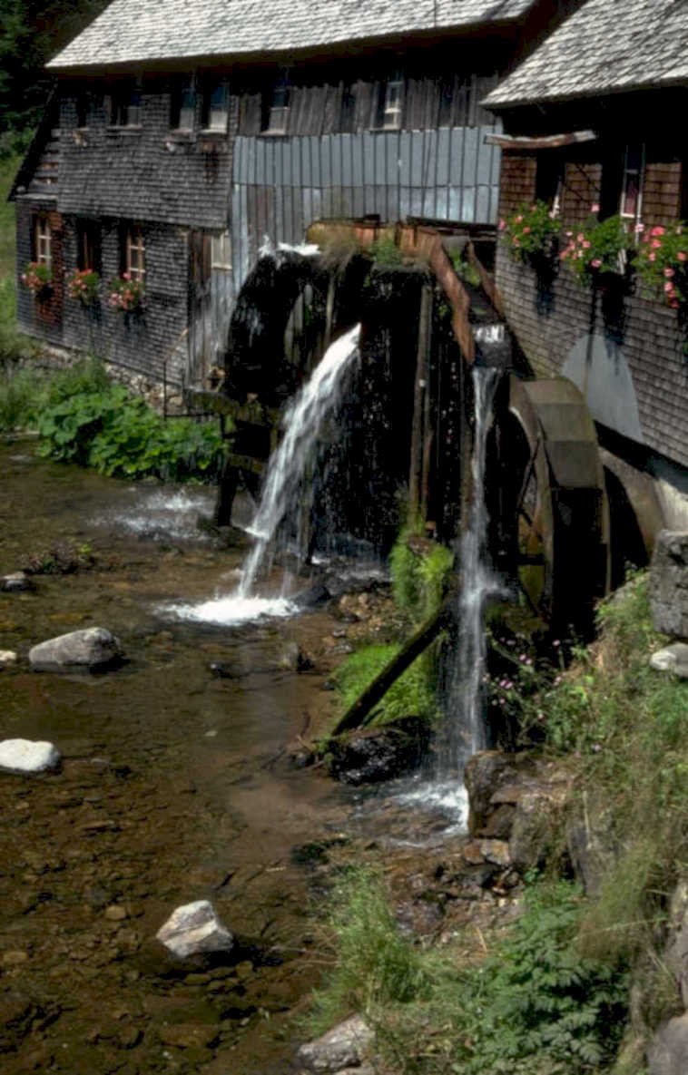 waterwheel mill swiss 1980s 1990s A4 Photo Print