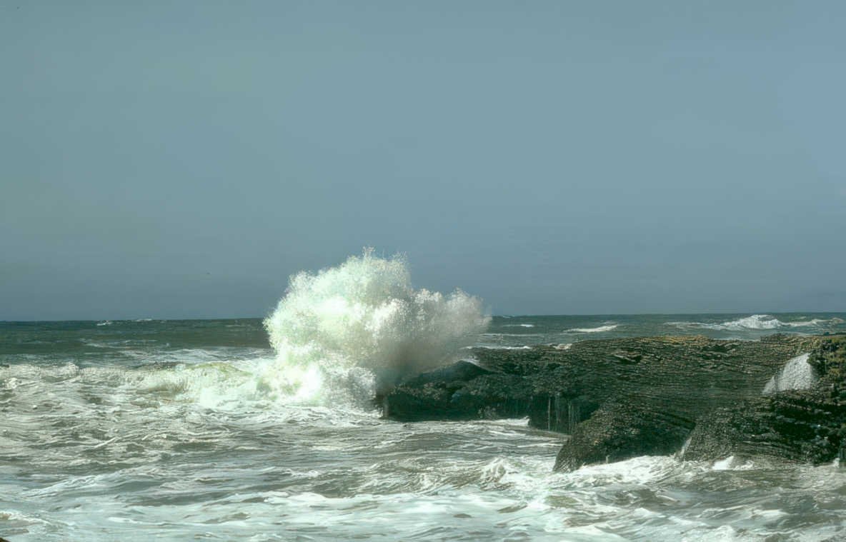 wave action rocks Vintage A4 Photo Print