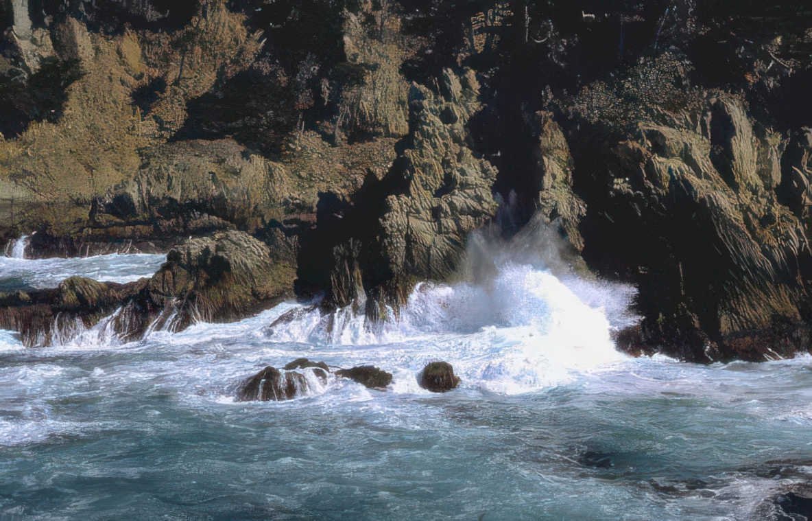 wave rocks mendocino Vintage A4 Photo Print