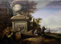 weenj Conversation at the Base of a Stone Vase Art A4 Photo Print