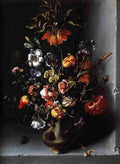 weenj Flowers with a Fritillary in a Stone Niche Art A4 Photo Print